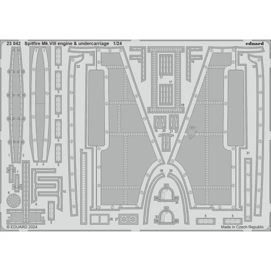 Spitfire Mk.VIII AIRFIX, 1/24 - Eduard Accessories BIG2406