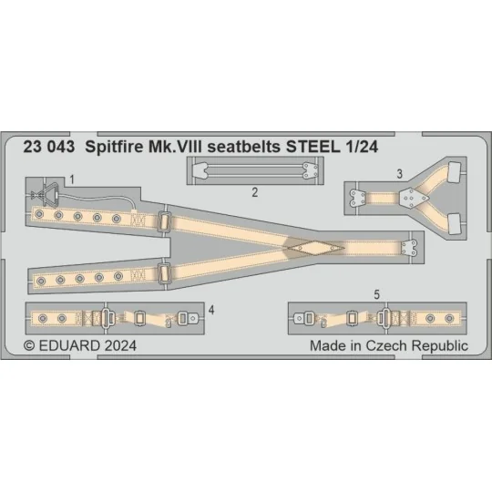 Spitfire Mk.VIII AIRFIX, 1/24 - Eduard Accessories BIG2406