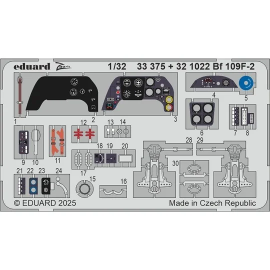 Bf 109F-2 HOBBY 2000 / HASEGAWA, 1/32 - Eduard Accessories BIG33166