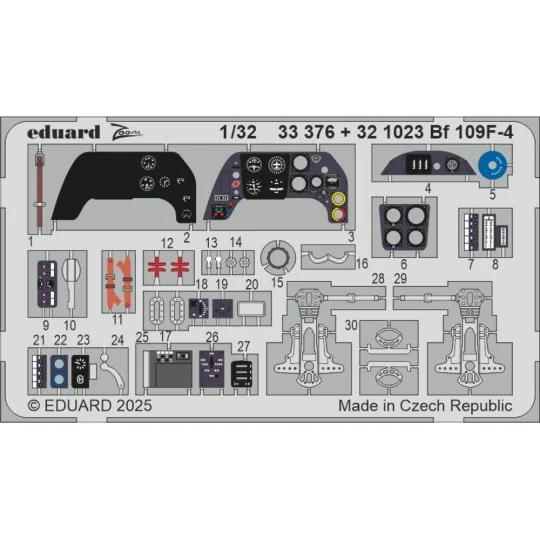 Bf 109F-4 HOBBY 2000 / HASEGAWA, 1/32 - Eduard Accessories BIG33167