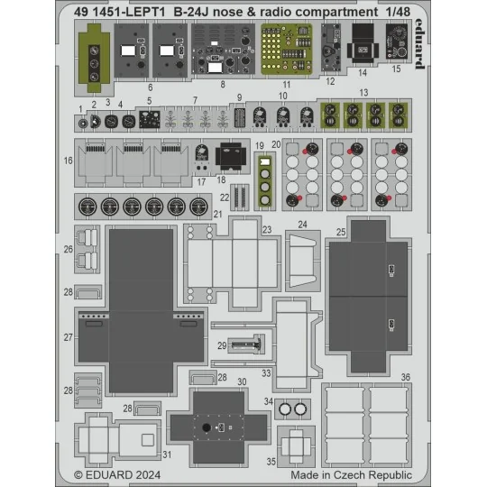 B-24J PART I HOBBY BOSS, 1/48 - Eduard Accessories BIG49423