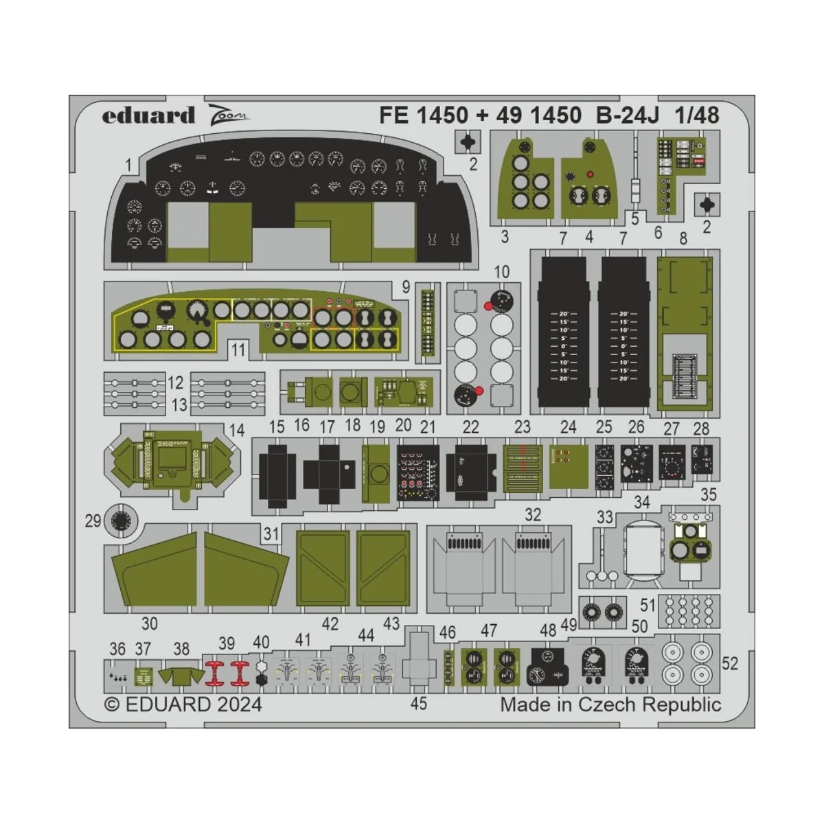 B-24J PART I HOBBY BOSS, 1/48 - Eduard Accessories BIG49423