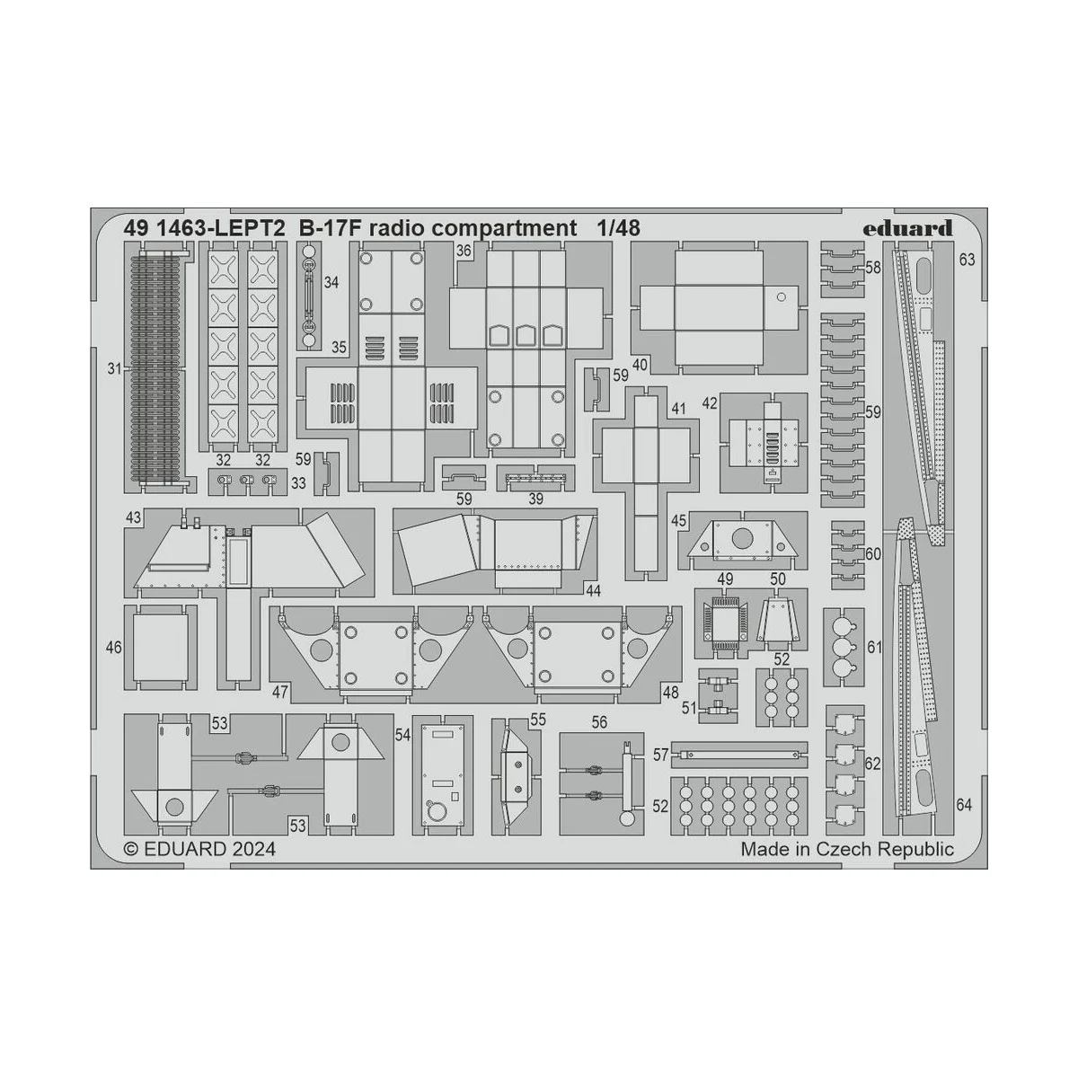 B-17F regular nose PART I, 1/48 - Eduard Accessories BIG49427