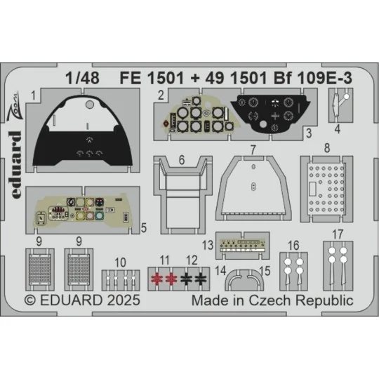 Bf 109E-3 HOBBY BOSS, 1/48 - Eduard Accessories BIG49444