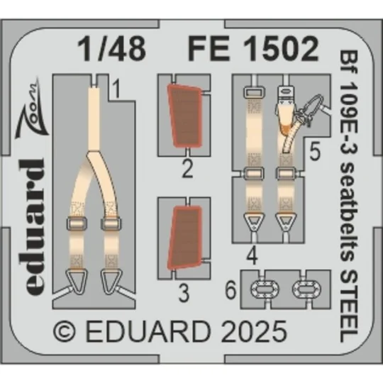 Bf 109E-3 HOBBY BOSS, 1/48 - Eduard Accessories BIG49444