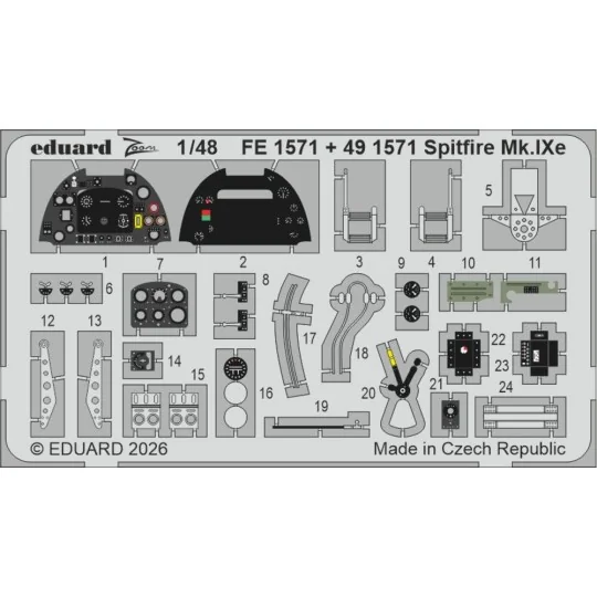 Spitfire Mk.Ixe for Airfix, 1/48 - Eduard Accessories BIG49474