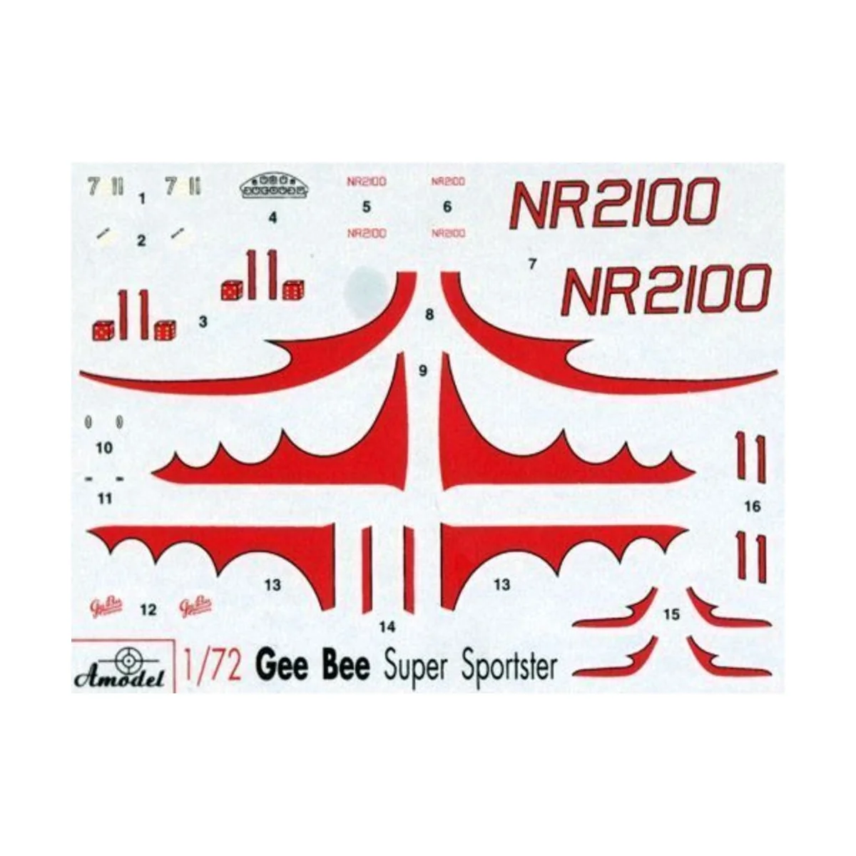 Gee Bee Super Sportster R1 Aircraft, 1/72 - Amodel AMO7267
