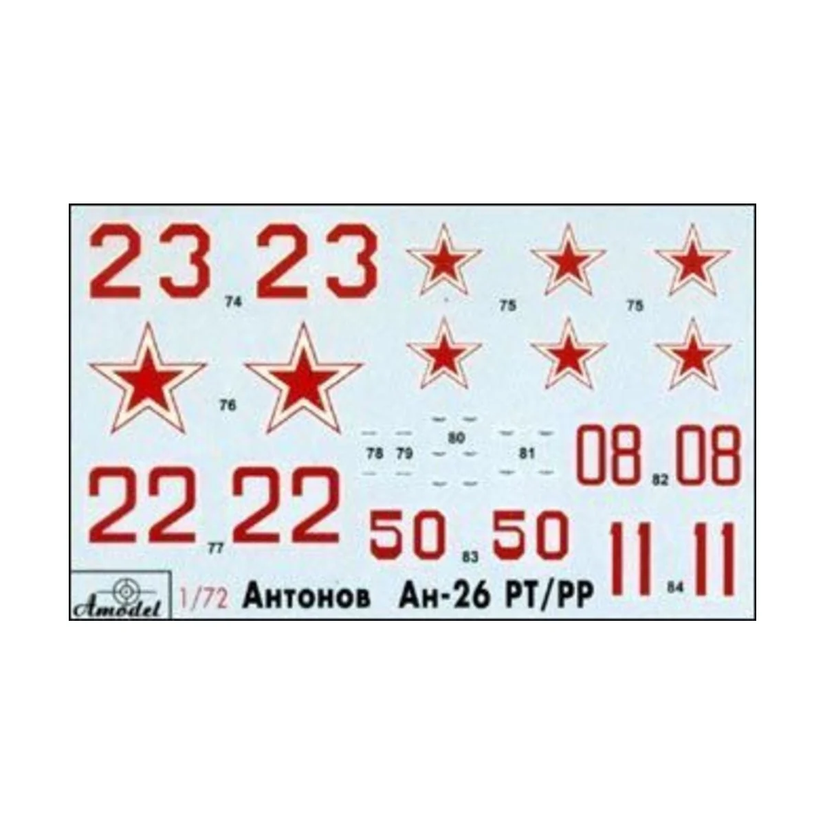 Antonov An-26 RR, RT, Z version, military, 1/72 - Amodel AMO72134