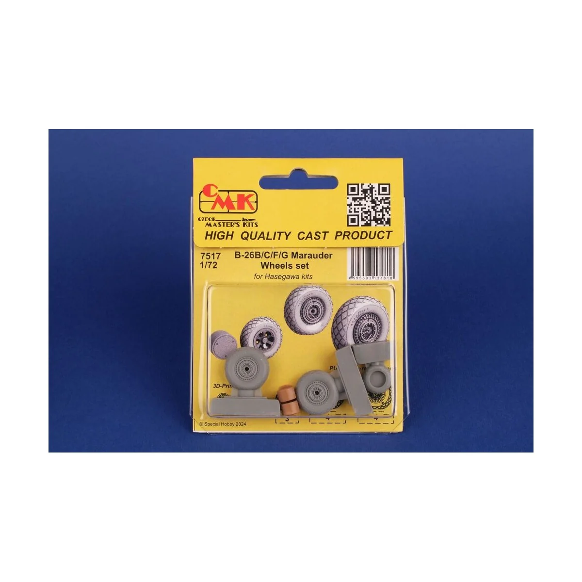 B-26B/C/F/G Marauder Wheels set / for Haseg. and Edu kits, 1/72 - C...