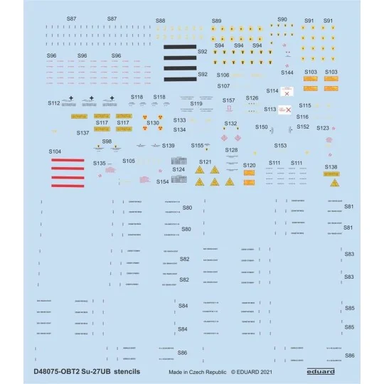 Su-27UB stencils 1/48 for ACADEMY/KITTY HAWK/GWH, 1/48 - Eduard Acc...