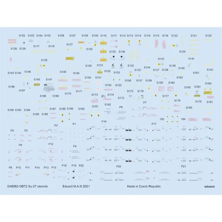 Su-27 stencils 1/48 for ACADEMY/KITTY HAWK/HOBBY BOSS/GWH, 1/48 - E...