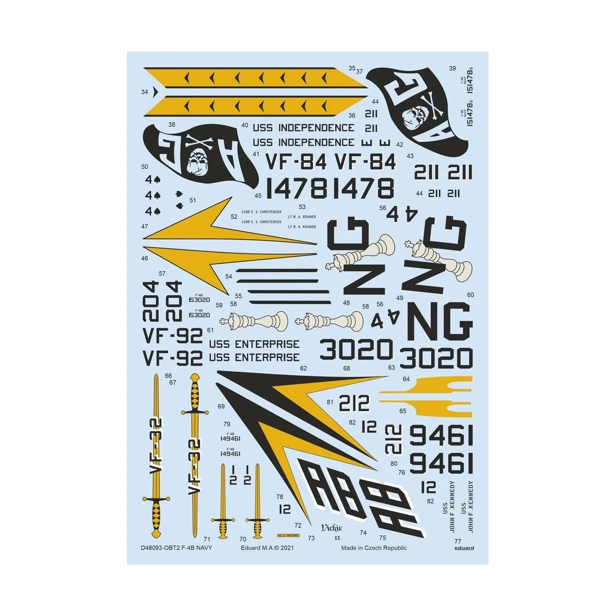 F-4B NAVY for TAMIYA, 1/48 - Eduard Accessories D48093