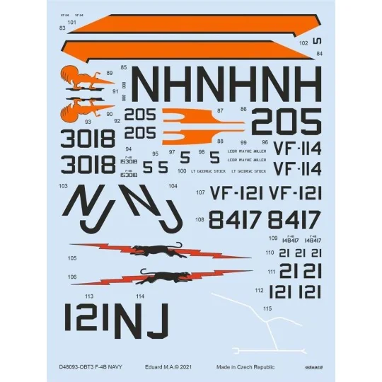 F-4B NAVY for TAMIYA, 1/48 - Eduard Accessories D48093