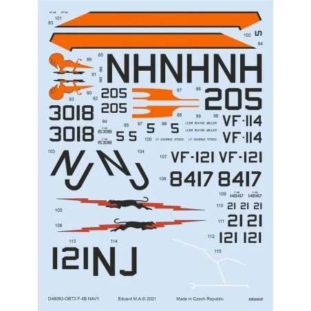 F-4B NAVY for TAMIYA, 1/48 - Eduard Accessories D48093