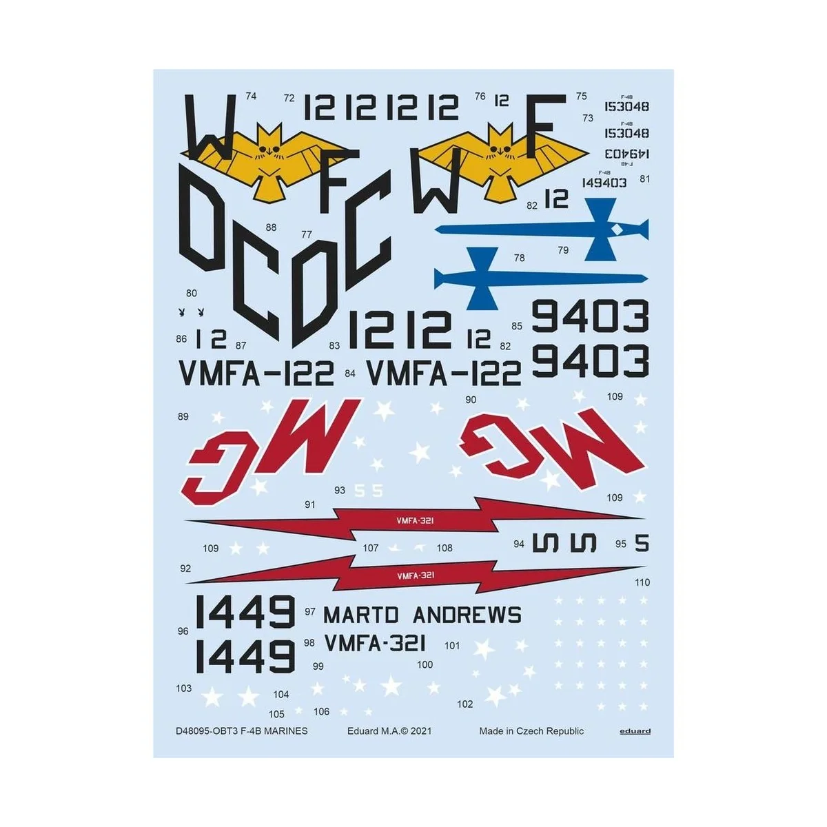 F-4B MARINES for TAMIYA, 1/48 - Eduard Accessories D48095