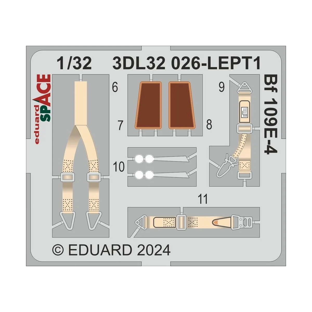 Bf 109E-4 SPACE, 1/32 - Eduard Accessories 3DL32026