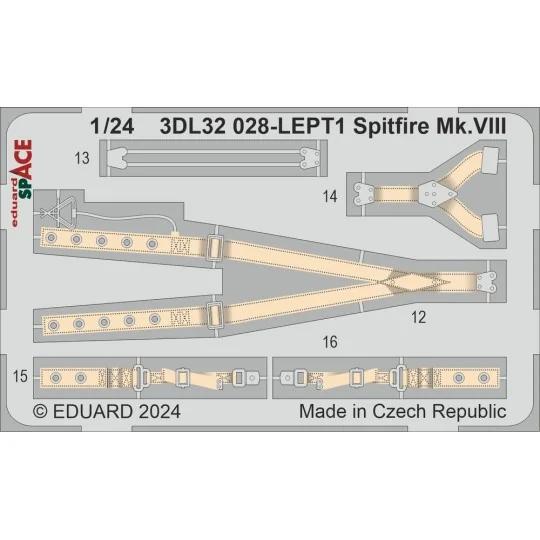 Spitfire Mk.VIII SPACE AIRFIX, 1/24 - Eduard Accessories 3DL32028