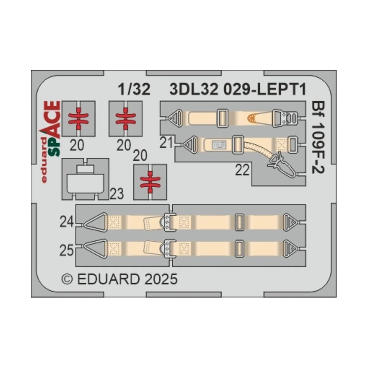 Bf 109F-2 SPACE HOBBY 2000 / HASEGAWA, 1/32 - Eduard Accessories 3D...