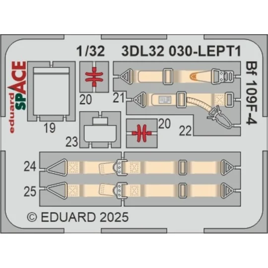 Bf 109F-4 SPACE HOBBY 2000 / HASEGAWA, 1/32 - Eduard Accessories 3D...