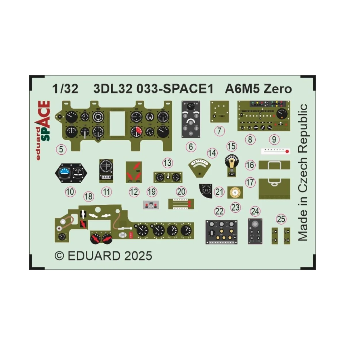 A6M5 Zero SPACE TAMIYA, 1/32 - Eduard Accessories 3DL32033
