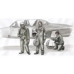 Two Fouga Magister Pilots and a.Mechanic for Special Hobby kit (3 f... 2