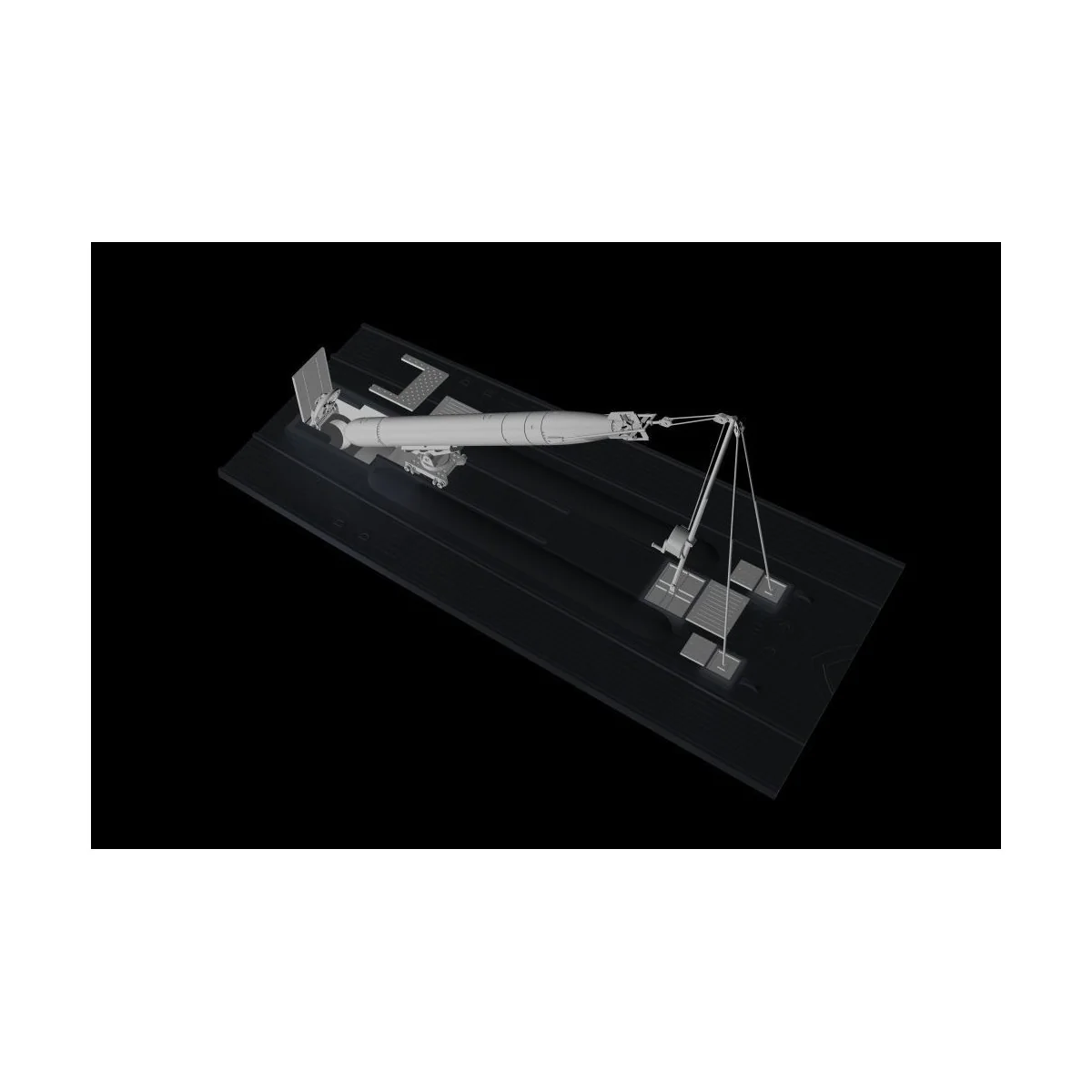 U-Boot IX Stern Torpedo w/Loading Winch and Cart, for Revell kit, 1...