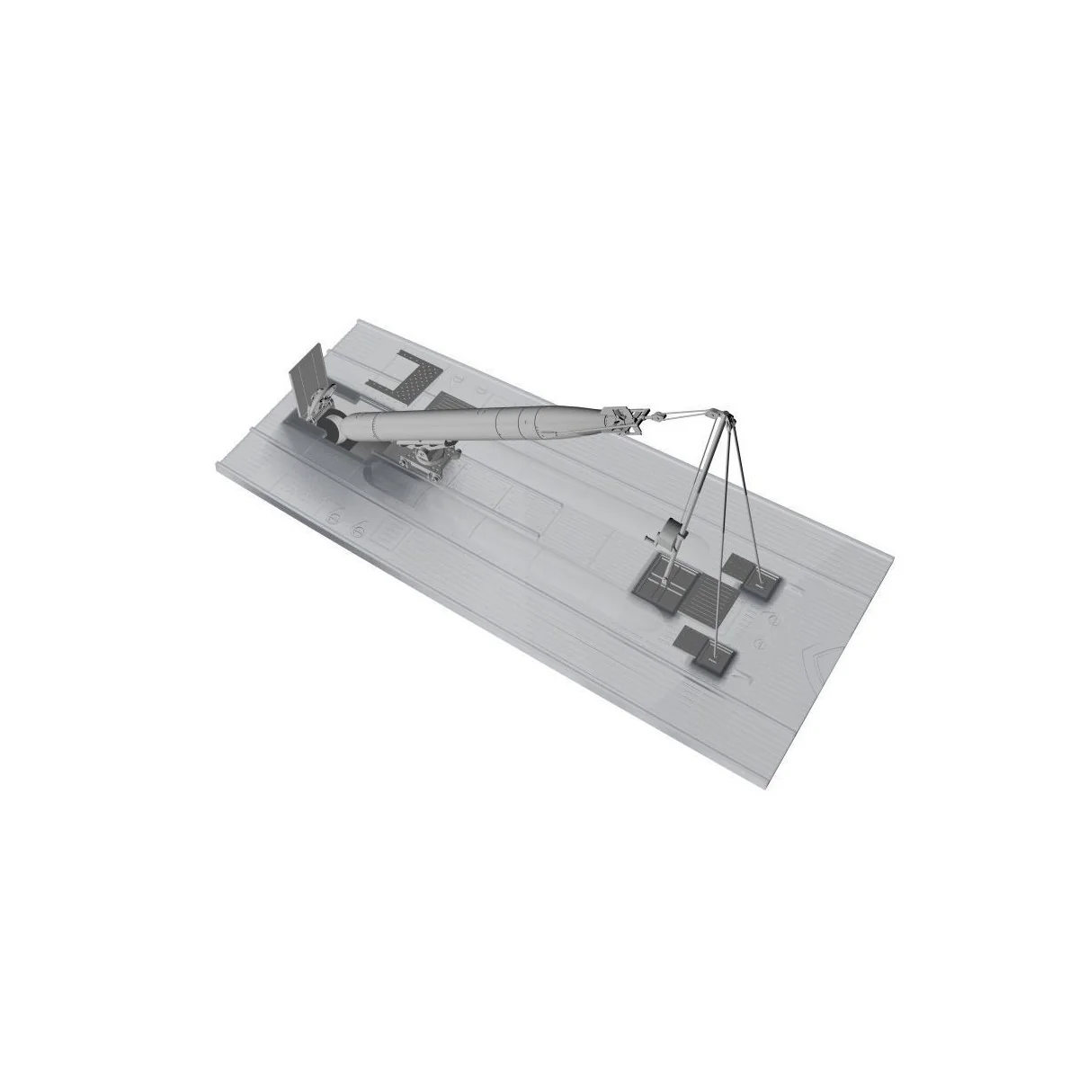 U-Boot IX Stern Torpedo w/Loading Winch and Cart, for Revell kit, 1...