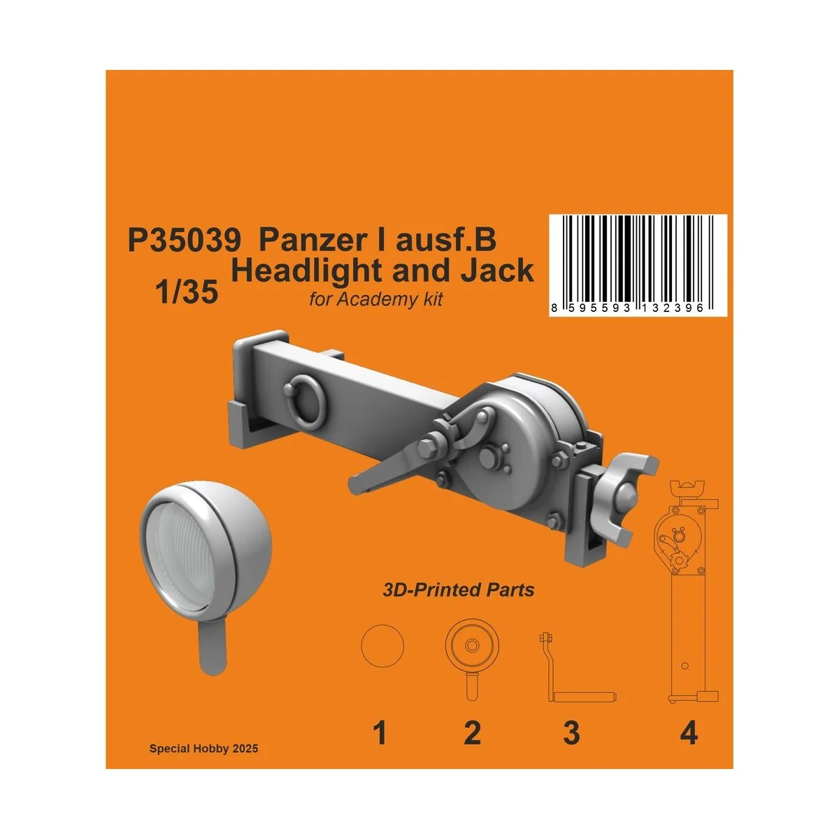 Panzer I ausf.B Headlight and Jack 1/35 / for Academy kit, 1/35 - C...