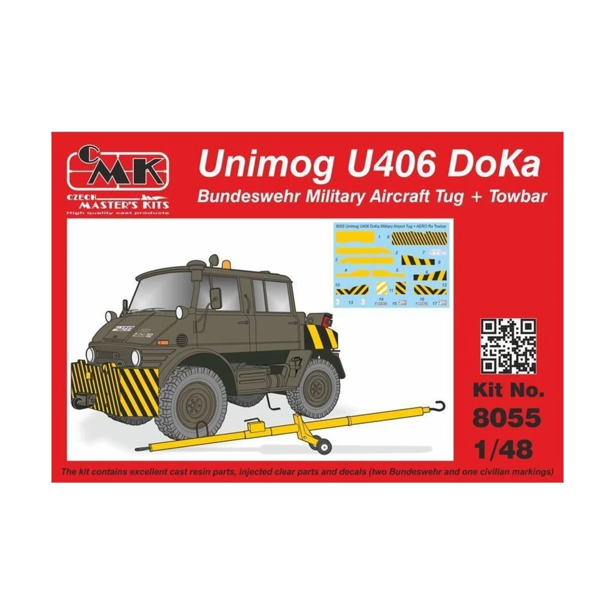 Unimog U406 DoKa Military Airport Tug + Towbar, 1/48 - CMK 129-8055