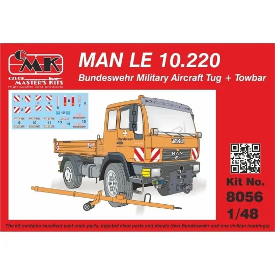 MAN LE 10.220 Bundeswehr Military Aircra Tug + Towbar, 1/48 - CMK 1...