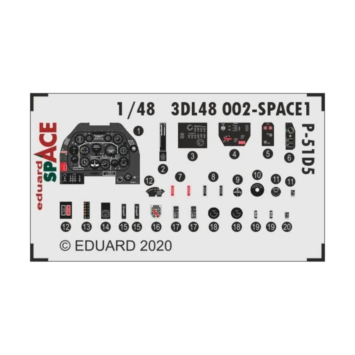 P-51D-5 SPACE 1/48 for ZVEZDA, 1/48 - Eduard Accessories 3DL48002