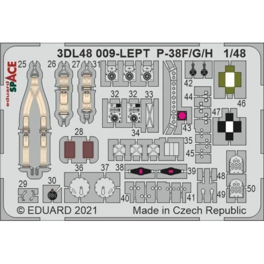 P-38G SPACE 1/48 for TAMIYA, 1/48 - Eduard Accessories 3DL48010