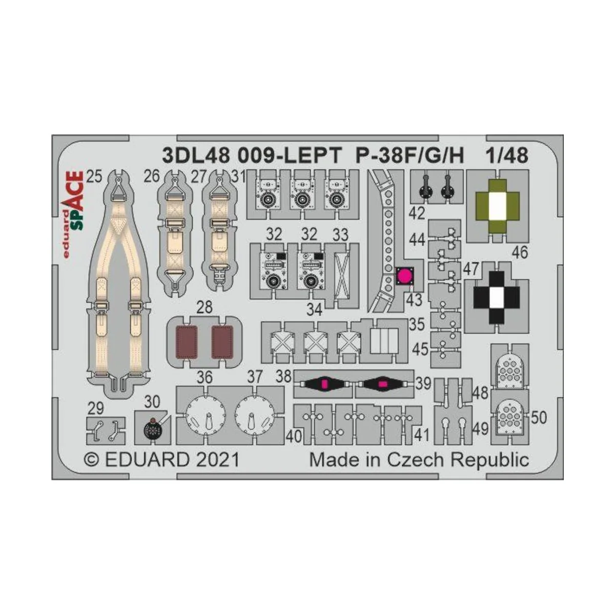 P-38G SPACE 1/48 for TAMIYA, 1/48 - Eduard Accessories 3DL48010