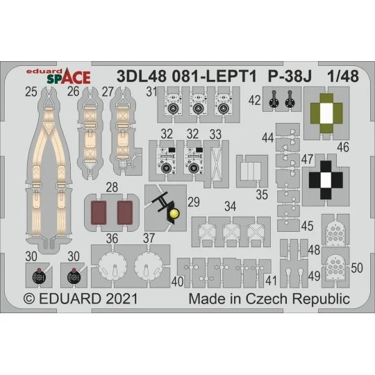 P-38J SPACE, 1/48 - Eduard Accessories 3DL48081