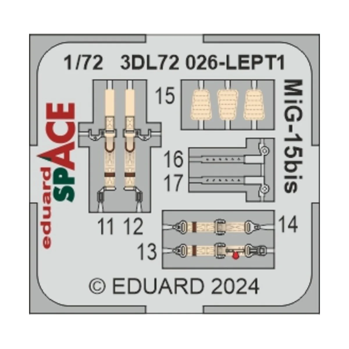 MiG-15bis SPACE, 1/72 - Eduard Accessories 3DL72026