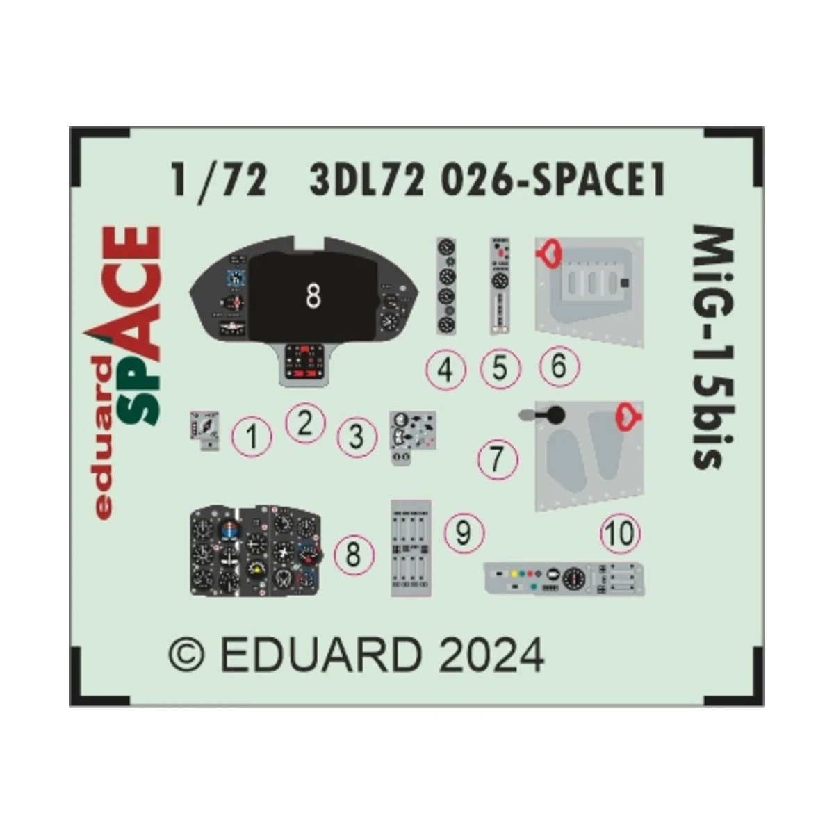 MiG-15bis SPACE, 1/72 - Eduard Accessories 3DL72026