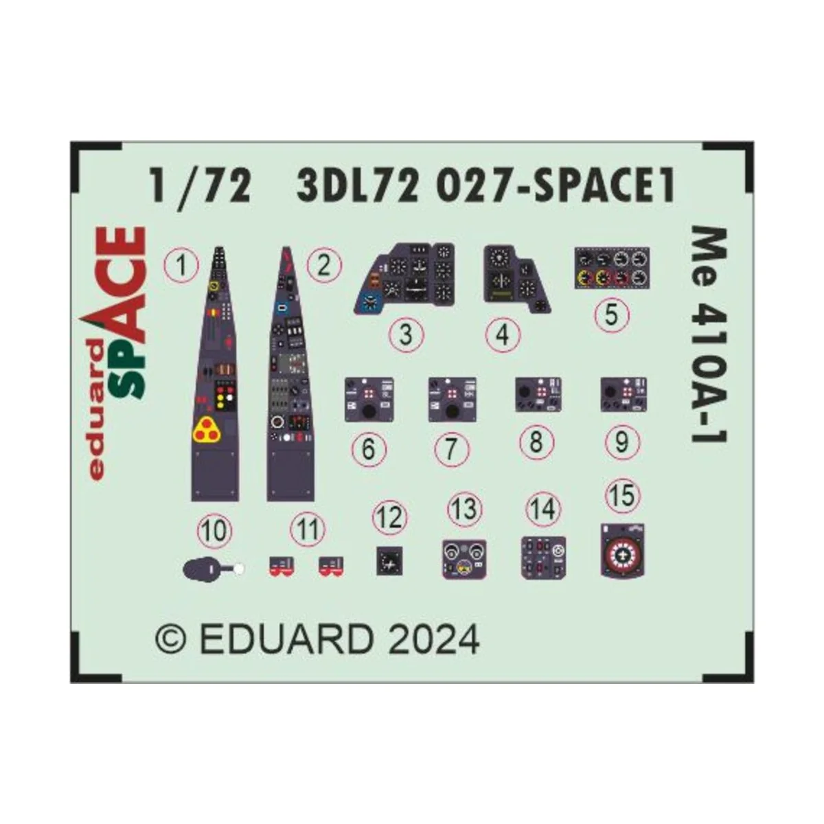 Me 410A-1 SPACE 1/72 AIRFIX, 1/72 - Eduard Accessories 3DL72027