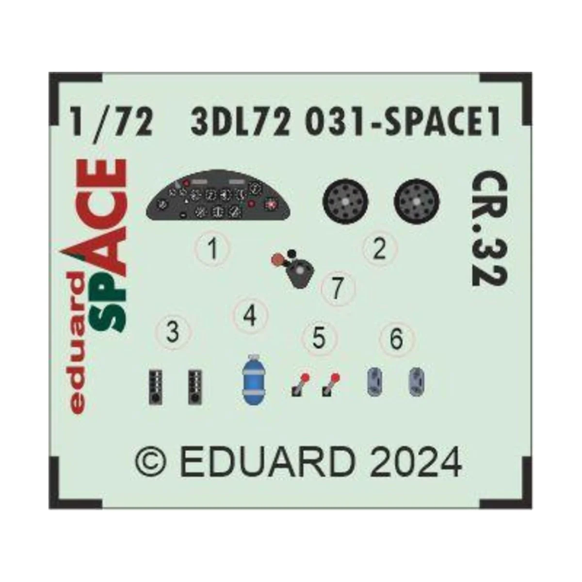 CR.32 SPACE ITALERI, 1/72 - Eduard Accessories 3DL72031