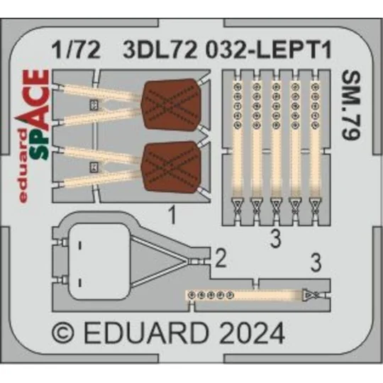 SM.79 SPACE ITALERI, 1/72 - Eduard Accessories 3DL72032