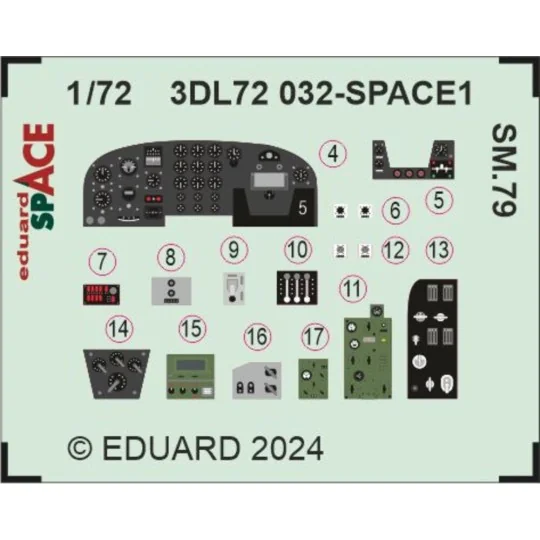 SM.79 SPACE ITALERI, 1/72 - Eduard Accessories 3DL72032
