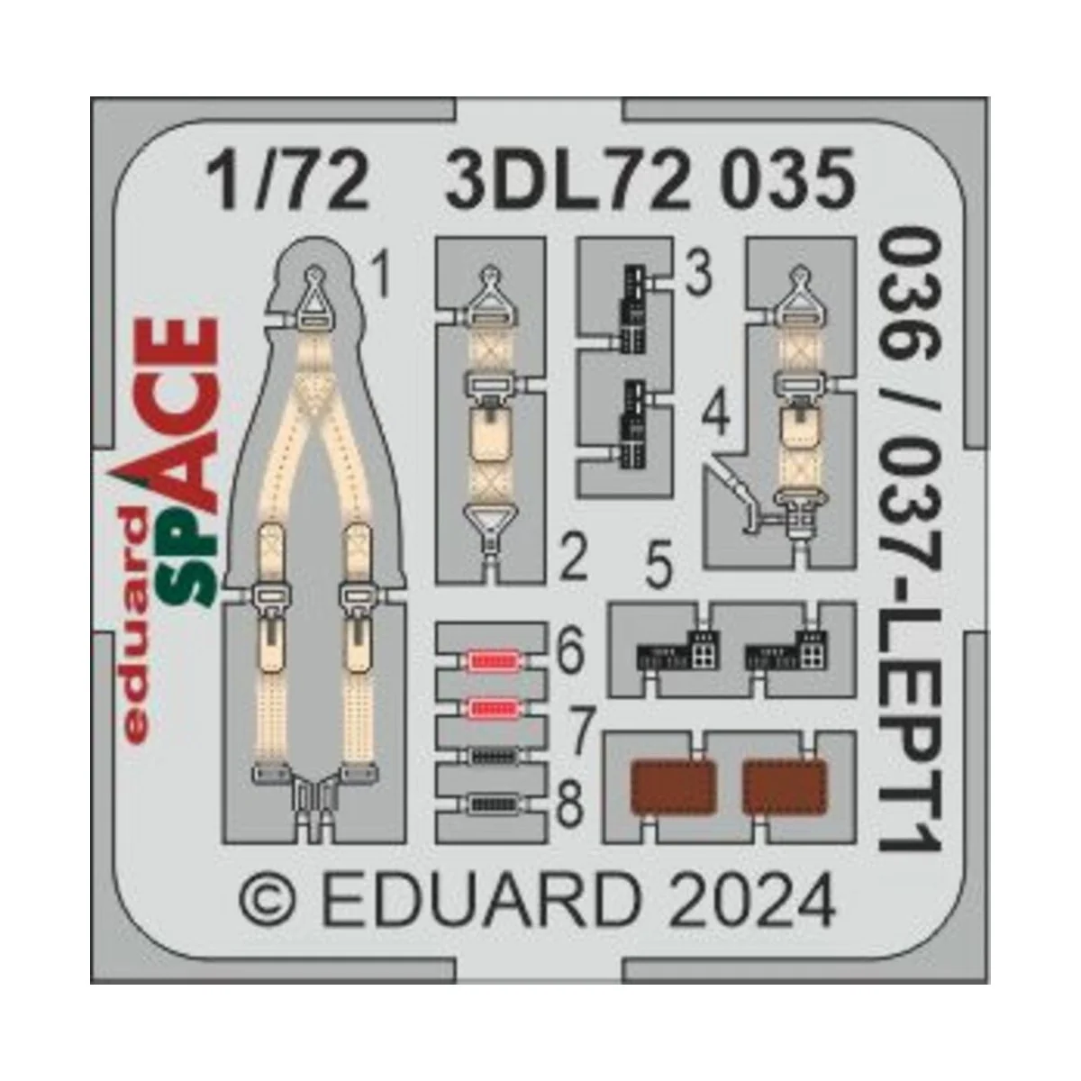 P-51D-5 SPACE, 1/72 - Eduard Accessories 3DL72035
