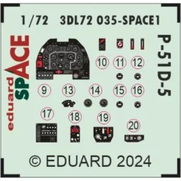 P-51D-5 SPACE, 1/72 - Eduard Accessories 3DL72035 2