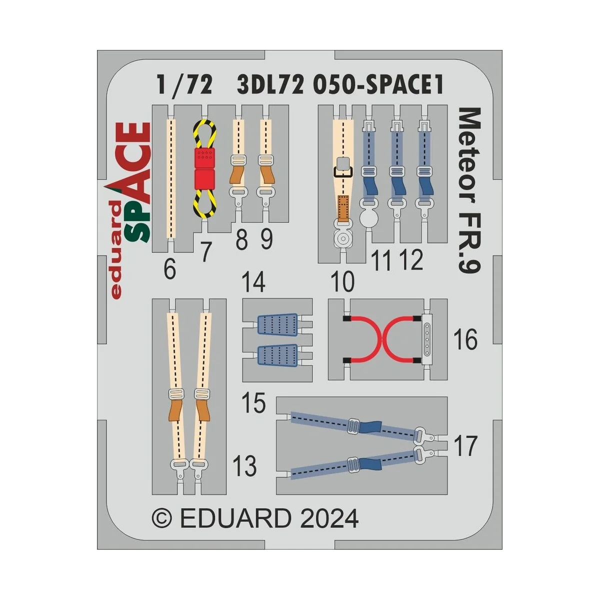 Meteor FR.9 SPACE AIRFIX, 1/72 - Eduard Accessories 3DL72050