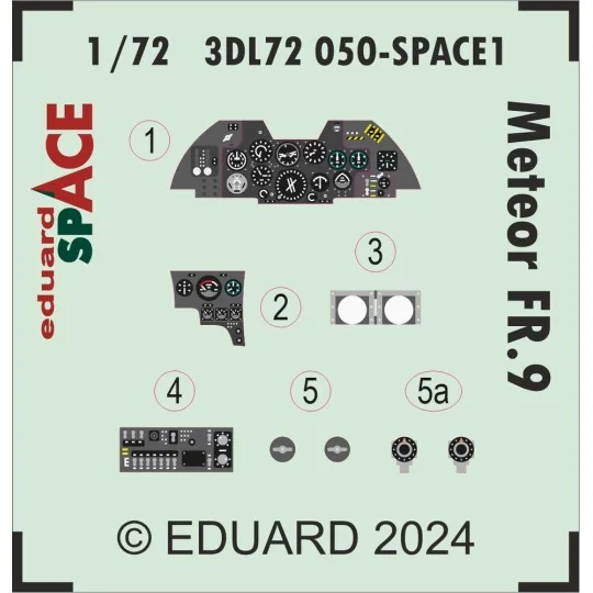 Meteor FR.9 SPACE AIRFIX, 1/72 - Eduard Accessories 3DL72050