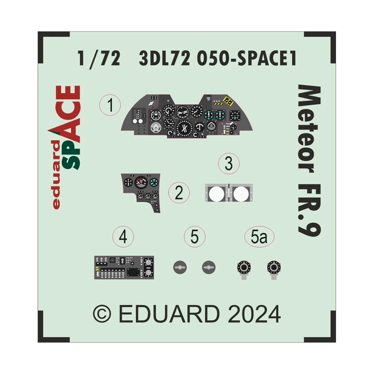 Meteor FR.9 SPACE AIRFIX, 1/72 - Eduard Accessories 3DL72050
