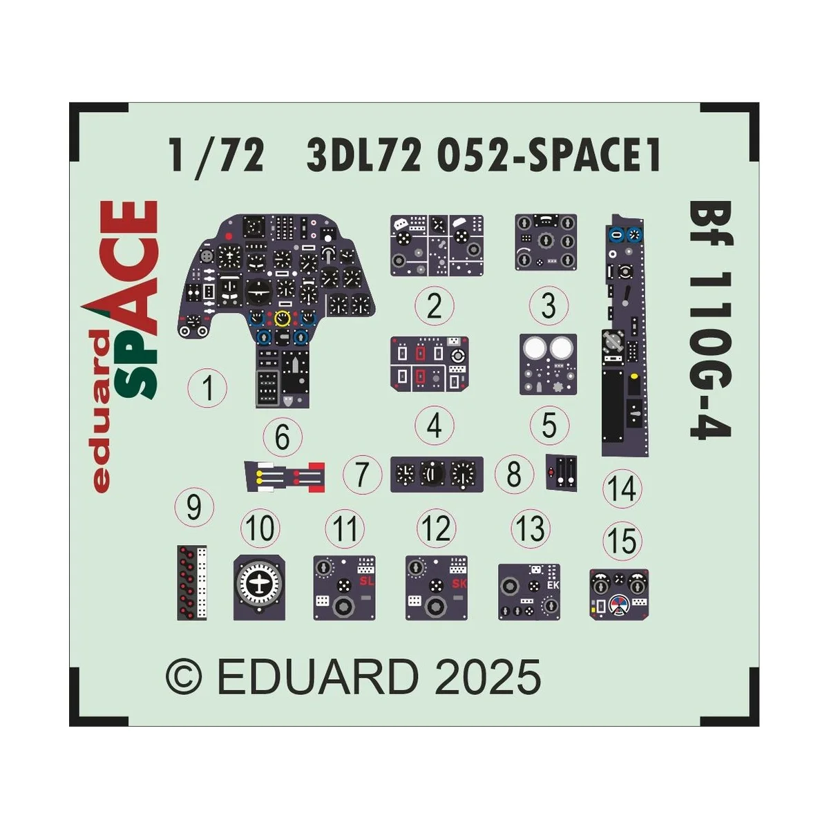 Bf 110G-4 SPACE EDUARD, 1/72 - Eduard Accessories 3DL72052