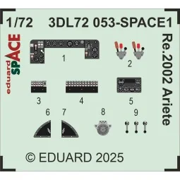 Re.2002 Ariete SPACE ITALERI, 1/72 - Eduard Accessories 3DL72053 2