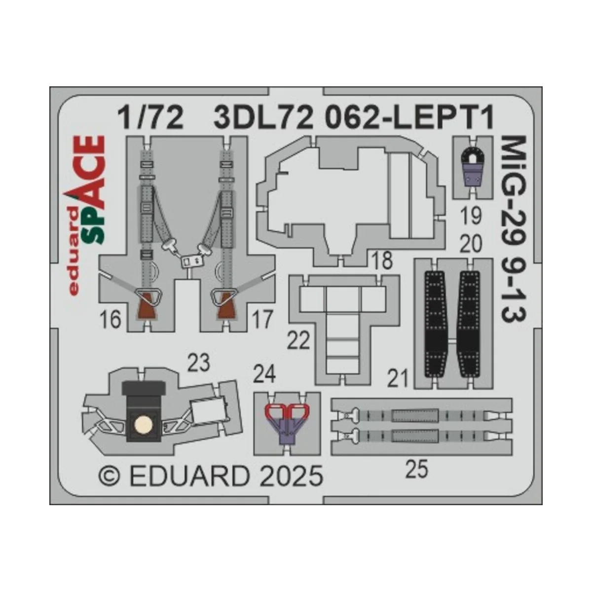 MiG-29 9-13 SPACE GREAT WALL HOBBY, 1/72 - Eduard Accessories 3DL72062