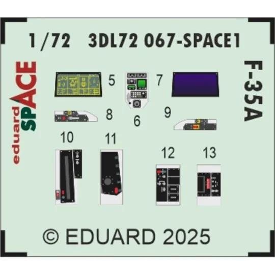 F-35A SPACE EDUARD, 1/72 - Eduard Accessories 3DL72067