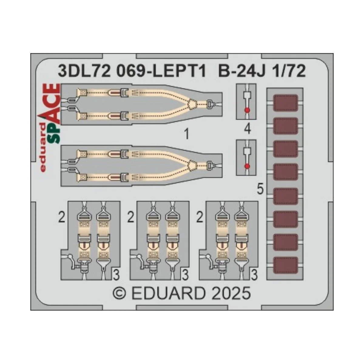 B-24J SPACE HASEGAWA, 1/72 - Eduard Accessories 3DL72069
